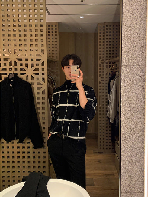 Men's Retro Lapels Knitwear Top